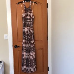 Jessica Simpson snake print halter maxi dress